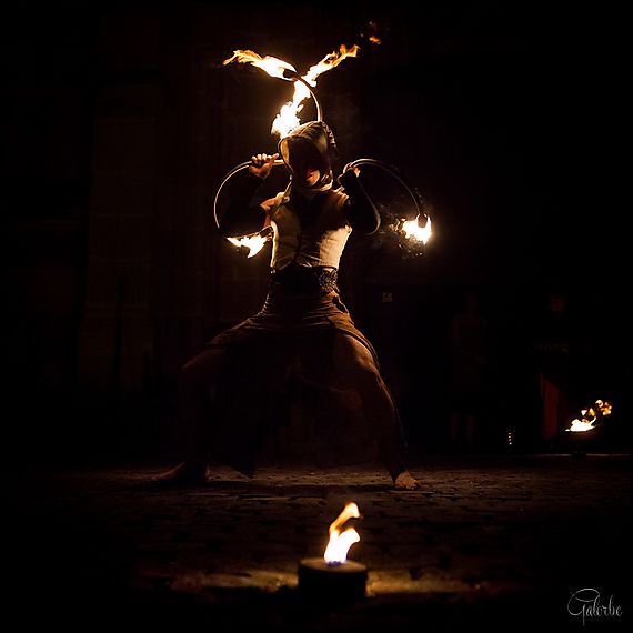 Pair of Fire S-Staffs with 6inch 152mm wicks