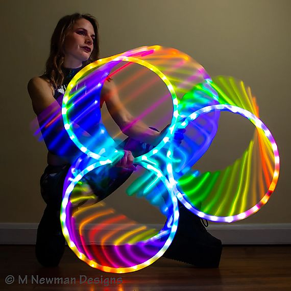 Set of 3 Starlight Juggling LED Hoops