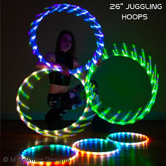 Set of 3 Starlight Juggling LED Hoops
