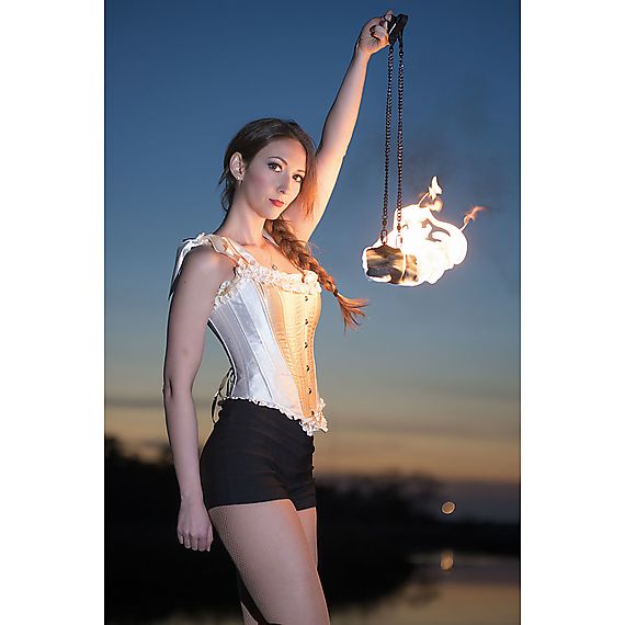 Pair of Pro Technora Medium Cathedral Fire Poi