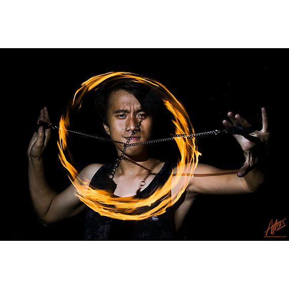 Pair of Pro Technora Medium Block Fire Poi