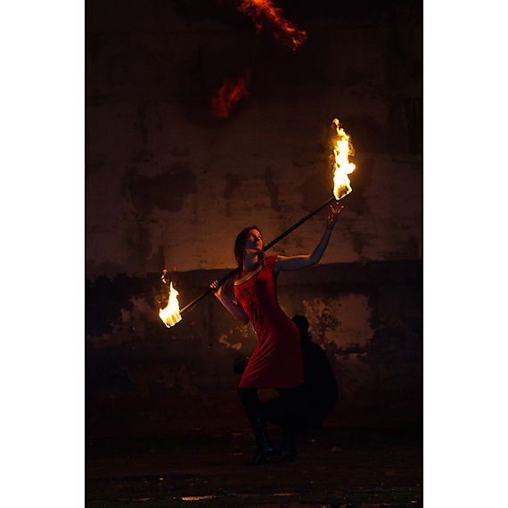 Flow Master - Fire Staff with 100mm wicks