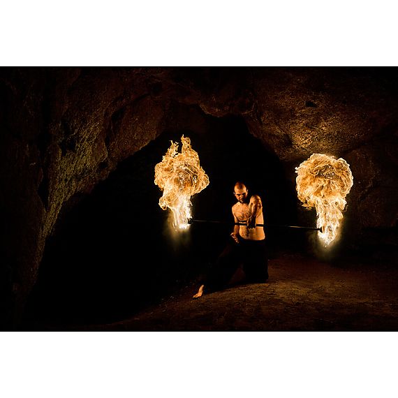 Flow Master - Fire Staff with Spiral Rope Wicks