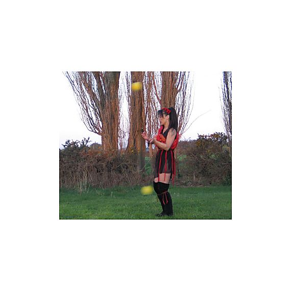 Pair of Fluffy Poi with Pro Strap Cole Cord