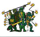 Teenage Mutant Fire Dancing Ninja Turtles