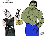 Thor and Hulk compare Fire Poi