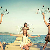 Fire under the sun at the port