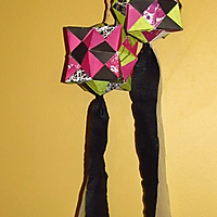 Paper Poi : Multi-modular origami 'cuboctahedron star' 