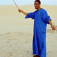 Tuareg learning to spin in the Sahara