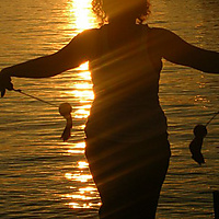 Seattle WA USA, At Sunset By Ferry