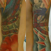 Phoenix riding a dying star