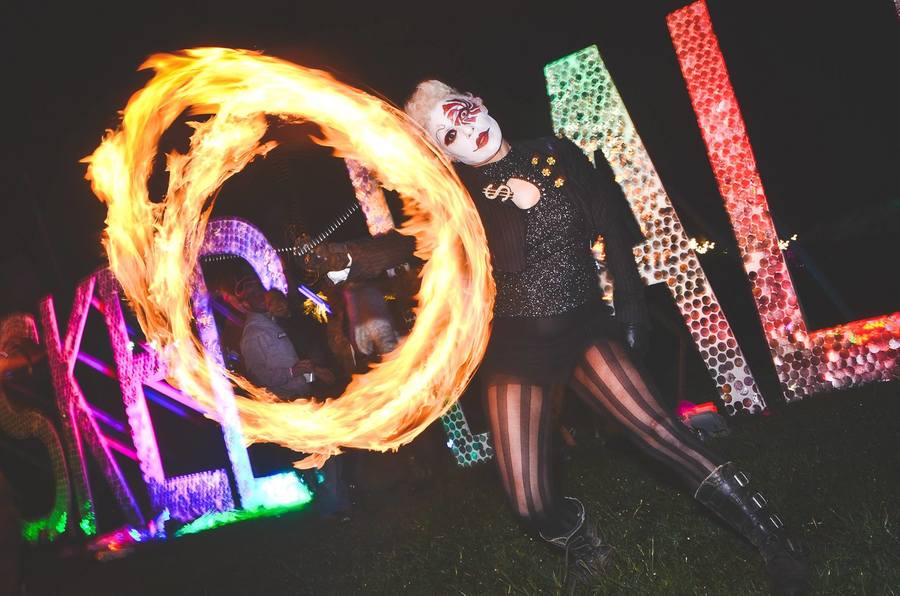 Fire Poi at Masked Ball by Naomi Lewis