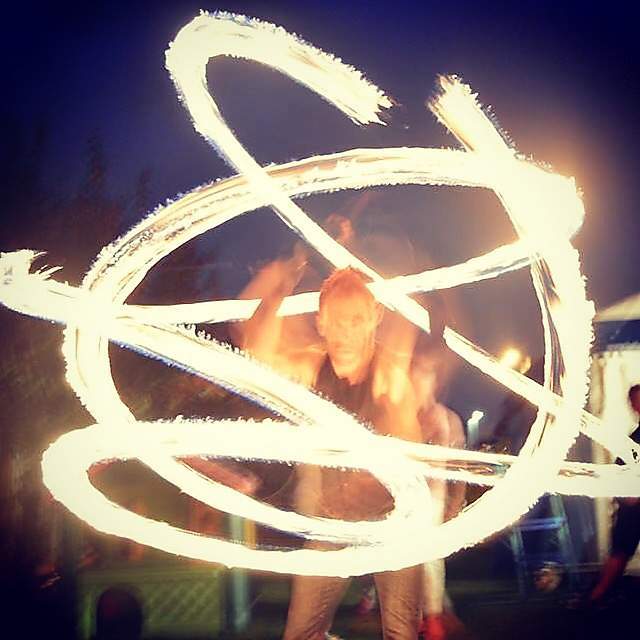 Fire poi spinning