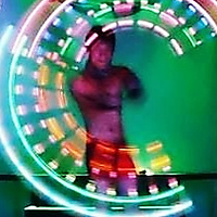 Flow of lights and spotlight