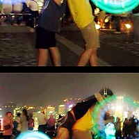 poi dance at the front  famous hongkong light show