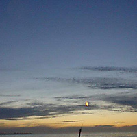 fire on a lonely beach.