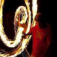 Fire staff long exposure