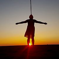 Makeshift fire staff balance love!