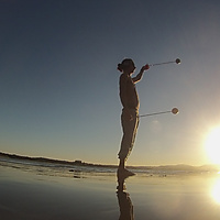 Byron bay poi sunset