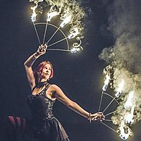 Fire fans at Barangeroo