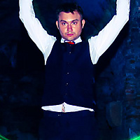 Performance Arts in a super hero pose.