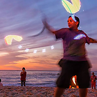 Pixel staff at sunset