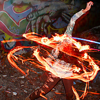 Fire Hooping at the Quarry