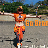 Che of Hip The Hoopla - Broncos hooping with mini twins!