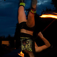 Messing around with a fire staff