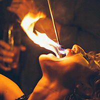 Bend the neck, swallow the flame