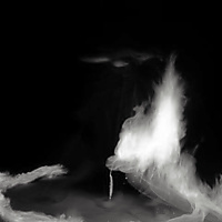 A black and white burn off