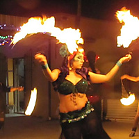 Lady Mond with Khaos Fire Fans