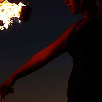 Fire Poi on the boardwalk