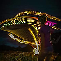 Fire & LED hooping by the moonrise