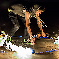 Drag Circle with Medium Cathedral Fire Poi