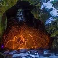 Sparks in a cave