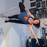 Superman does Aerial Hoop