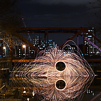 Fire spinning in London