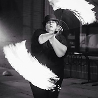 20s Style Bowler Hat Fire Staff