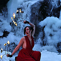 Fire and Ice waterfall