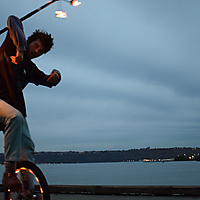 Dragon unicycle by the water