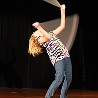 Hannah performing for the first time