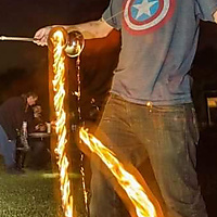 fire diabolo at a festival in Austin Tx