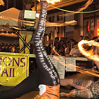 Fire Hooping Shoulder Stand