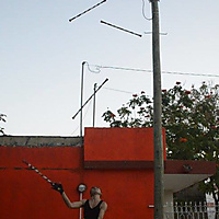 5 juggling staff in wall plane