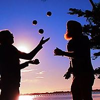 Passing through the sunset