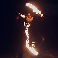 Scythe spinning in the snow