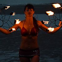 Fire fan on a hot indian summernight