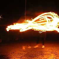 Fire cat  with fire fans