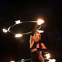 Double hoops fire show